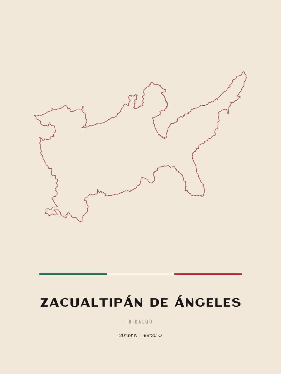 Framed poster of Zacualtipán de Ángeles, Hidalgo.