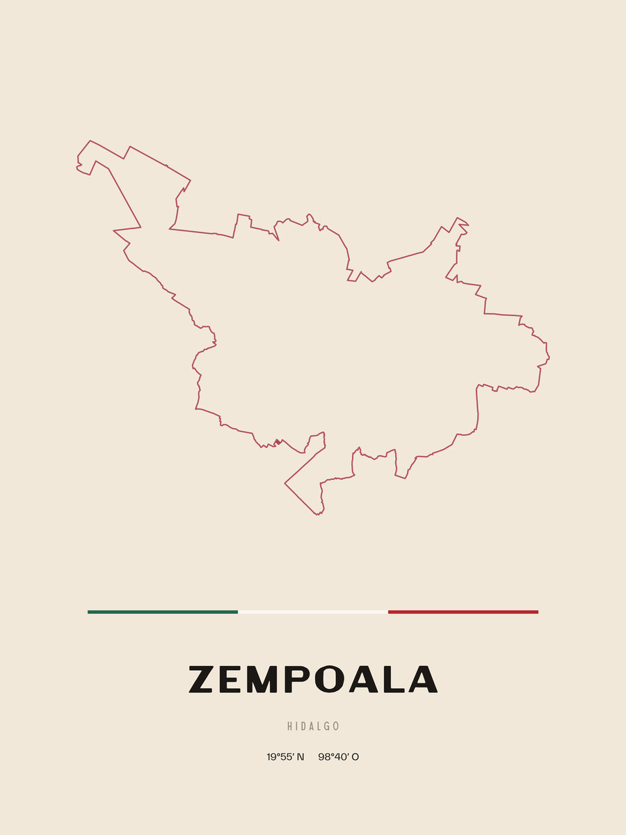 Framed poster of Zempoala, Hidalgo.