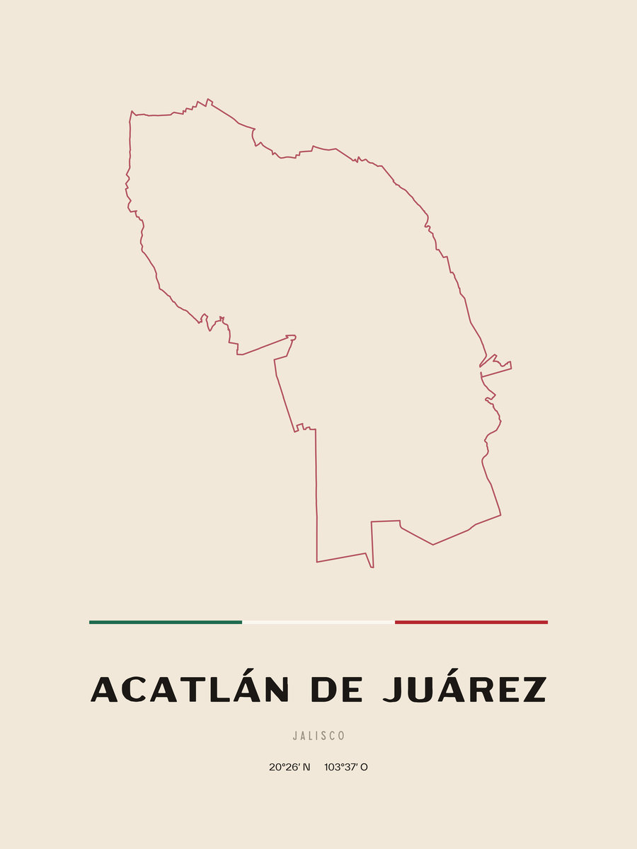Framed poster of Acatlán de Juárez, Jalisco.