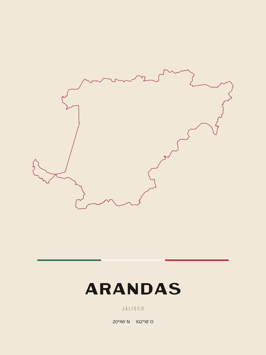 Framed poster of Arandas, Jalisco.