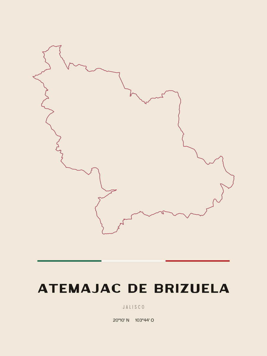 Framed poster of Atemajac de Brizuela, Jalisco.