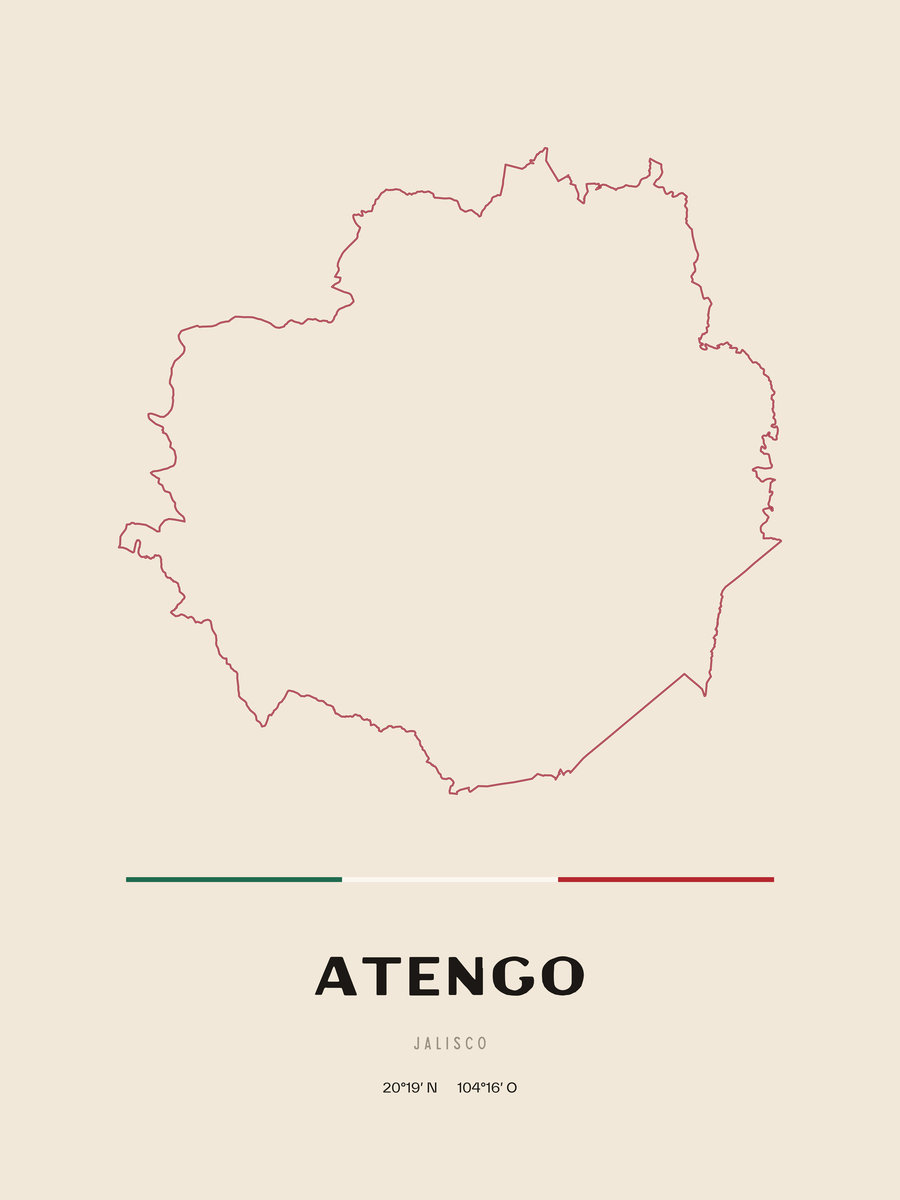 Framed poster of Atengo, Jalisco.