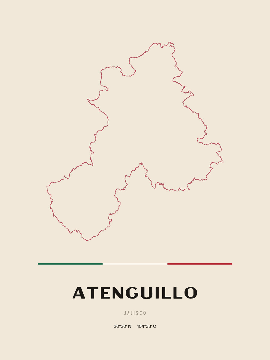 Framed poster of Atenguillo, Jalisco.