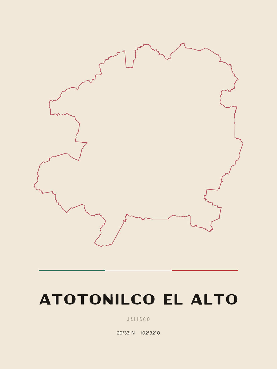Framed poster of Atotonilco el Alto, Jalisco.