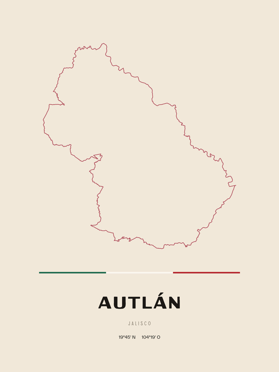 Framed poster of Autlán, Jalisco.