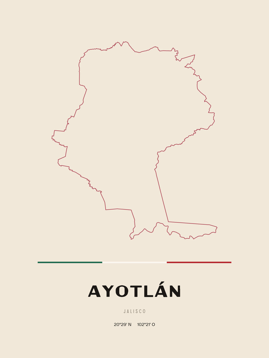 Framed poster of Ayotlán, Jalisco.