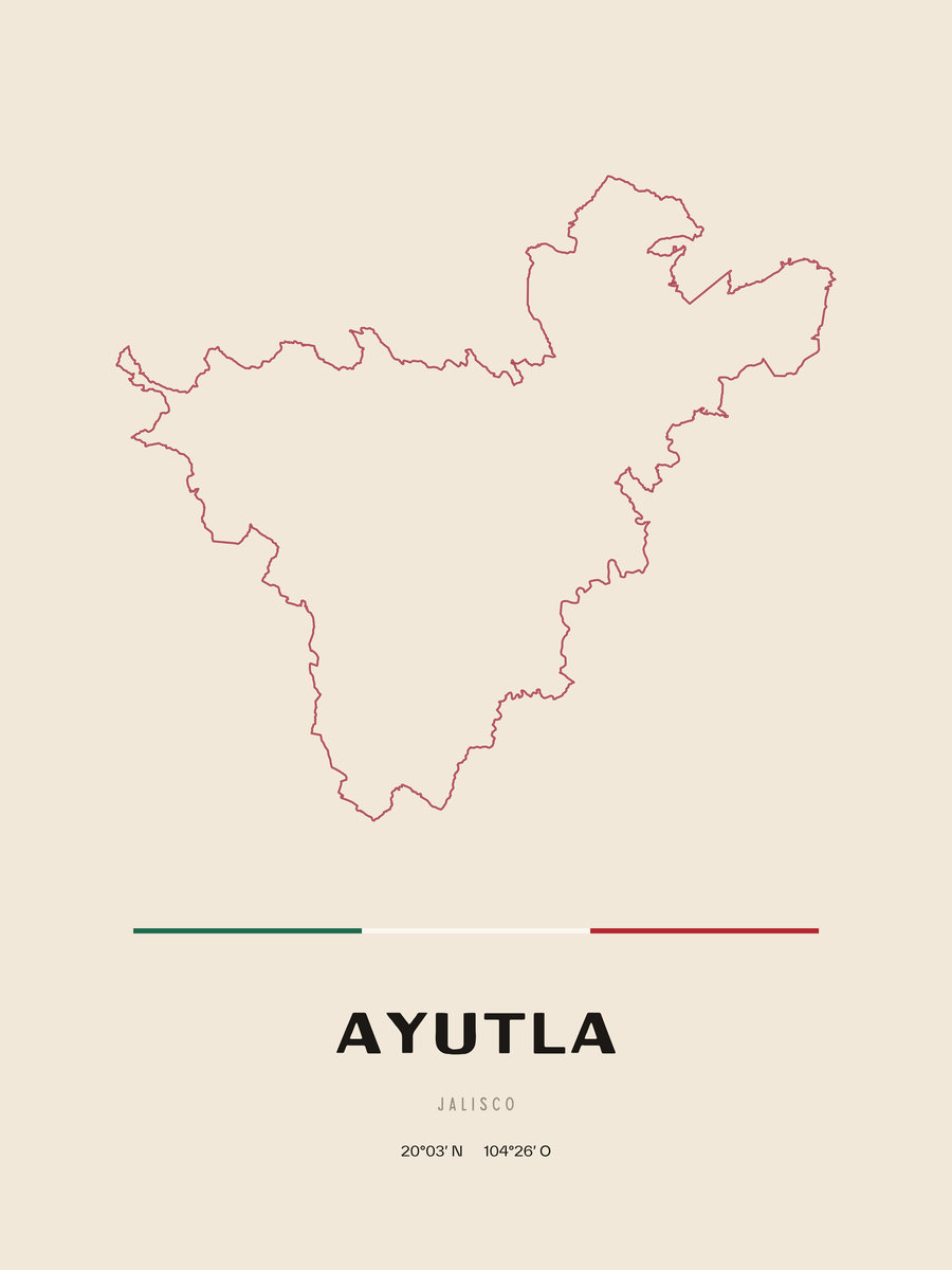 Framed poster of Ayutla, Jalisco.
