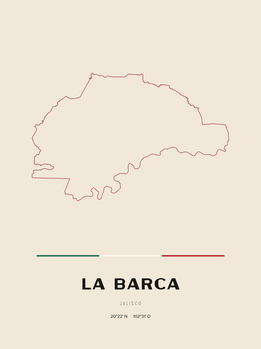 Framed poster of La Barca, Jalisco.