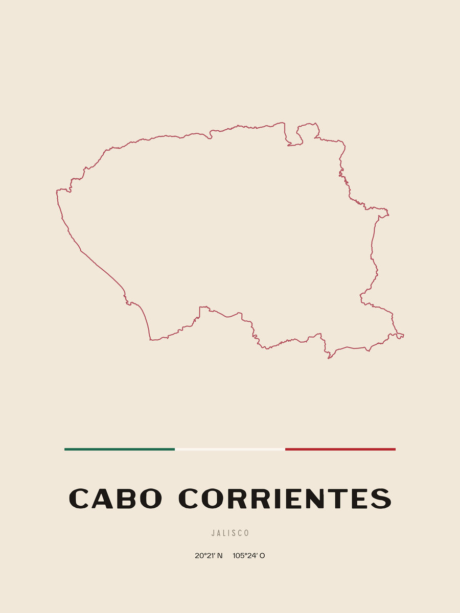 Framed poster of Cabo Corrientes, Jalisco.