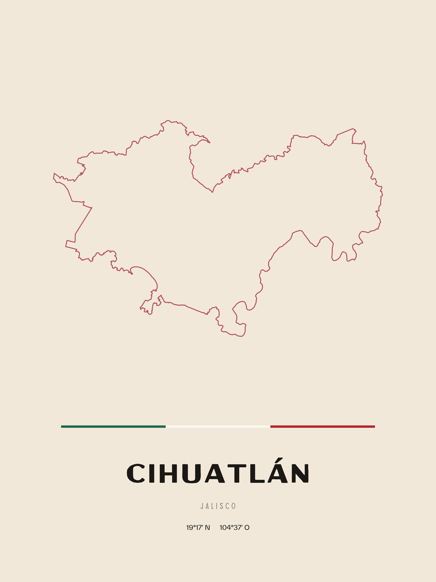 Framed poster of Cihuatlán, Jalisco.