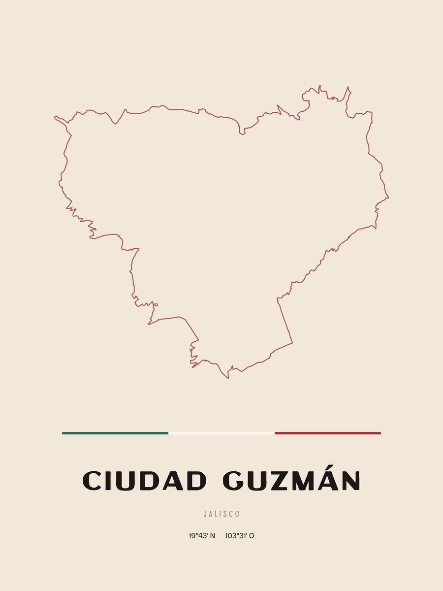 Framed poster of Ciudad Guzmán, Jalisco.