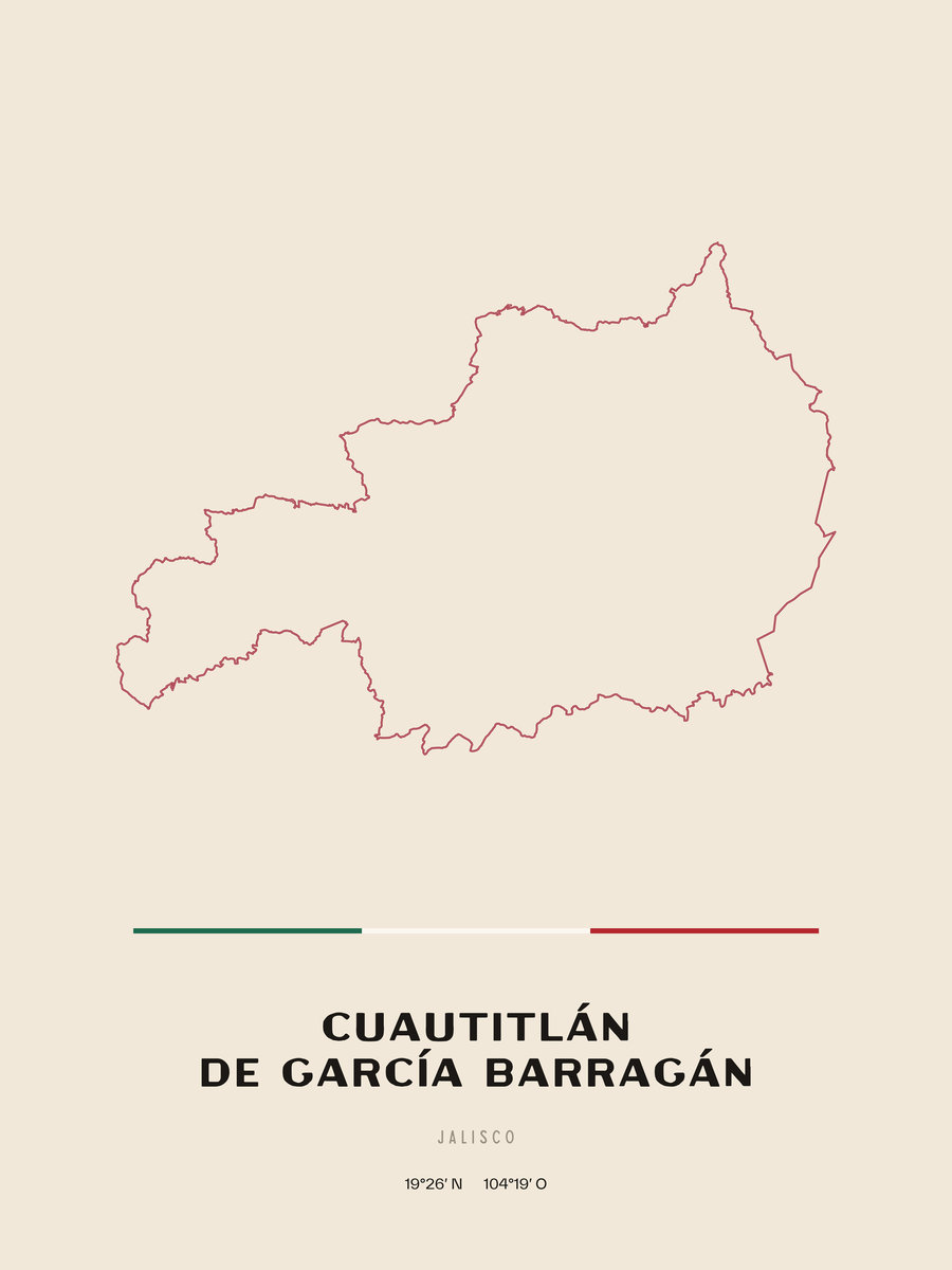 Framed poster of Cuautitlán de García Barragán, Jalisco.