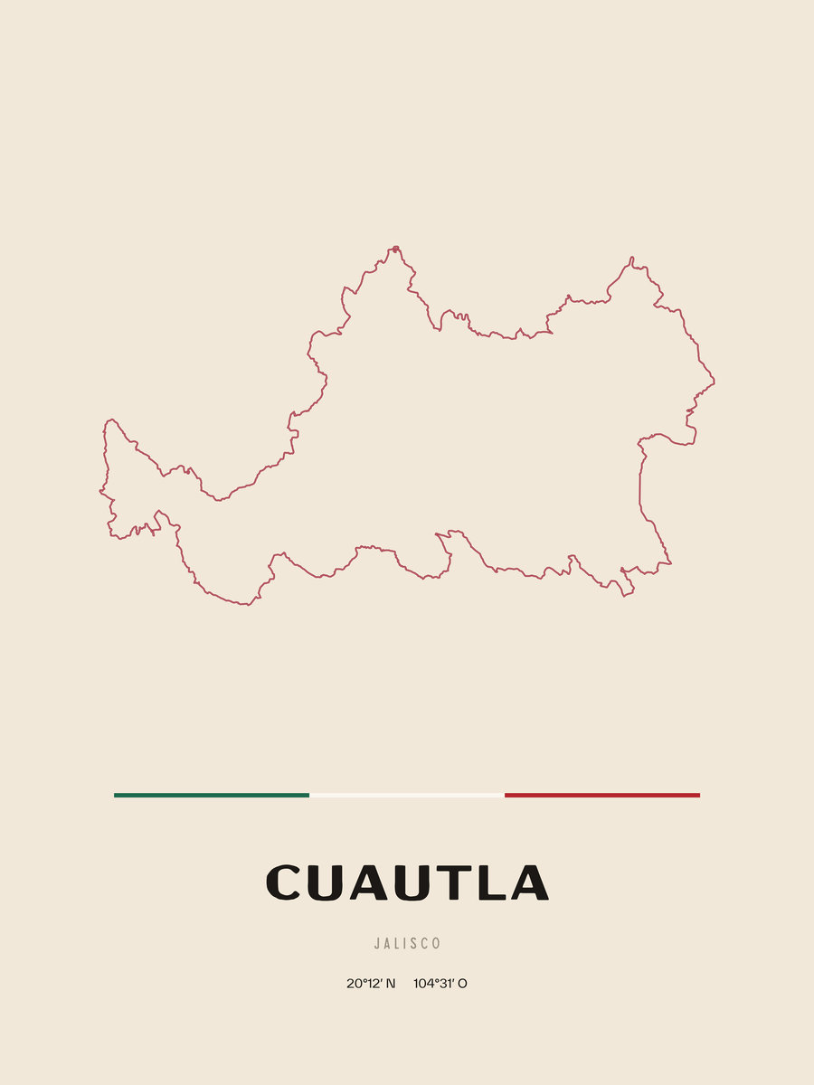Framed poster of Cuautla, Jalisco.