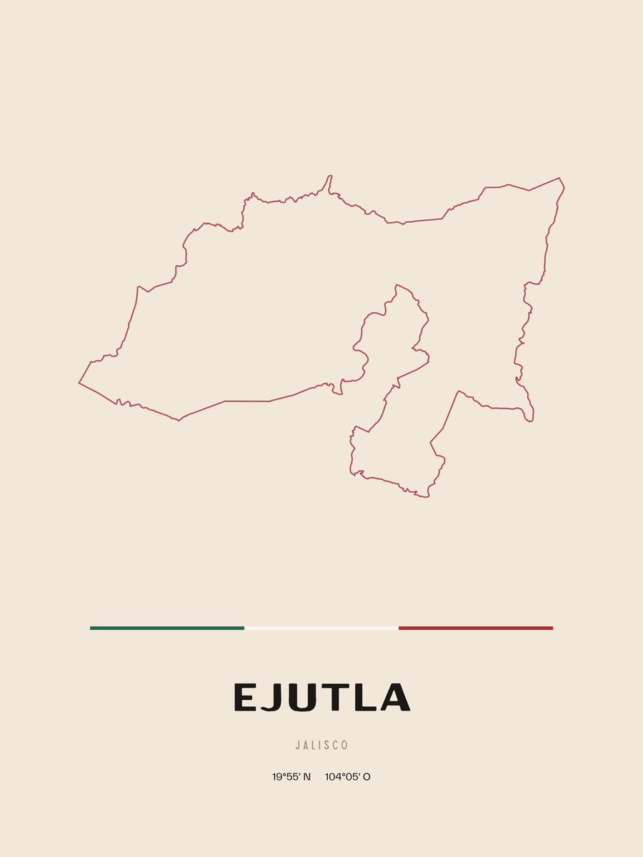 Framed poster of Ejutla, Jalisco.