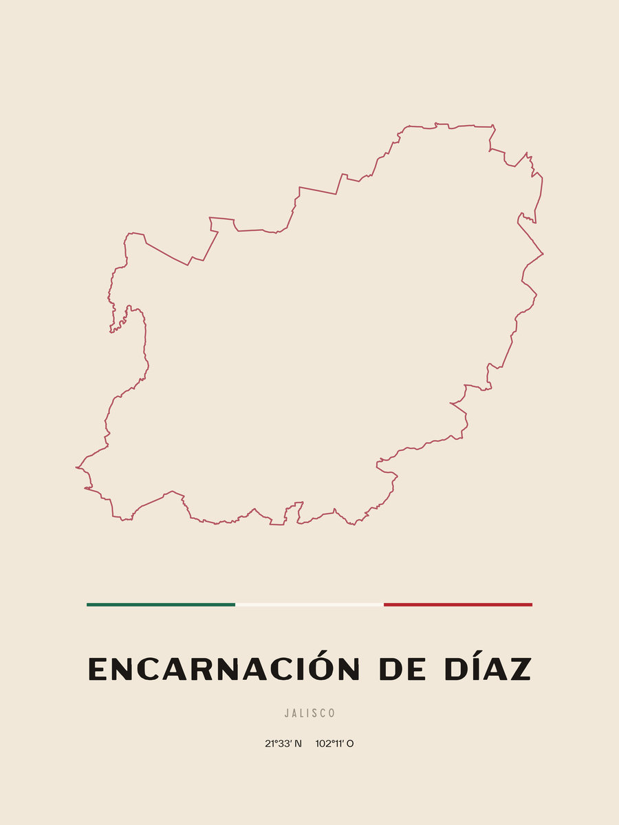Framed poster of Encarnación de Díaz, Jalisco.