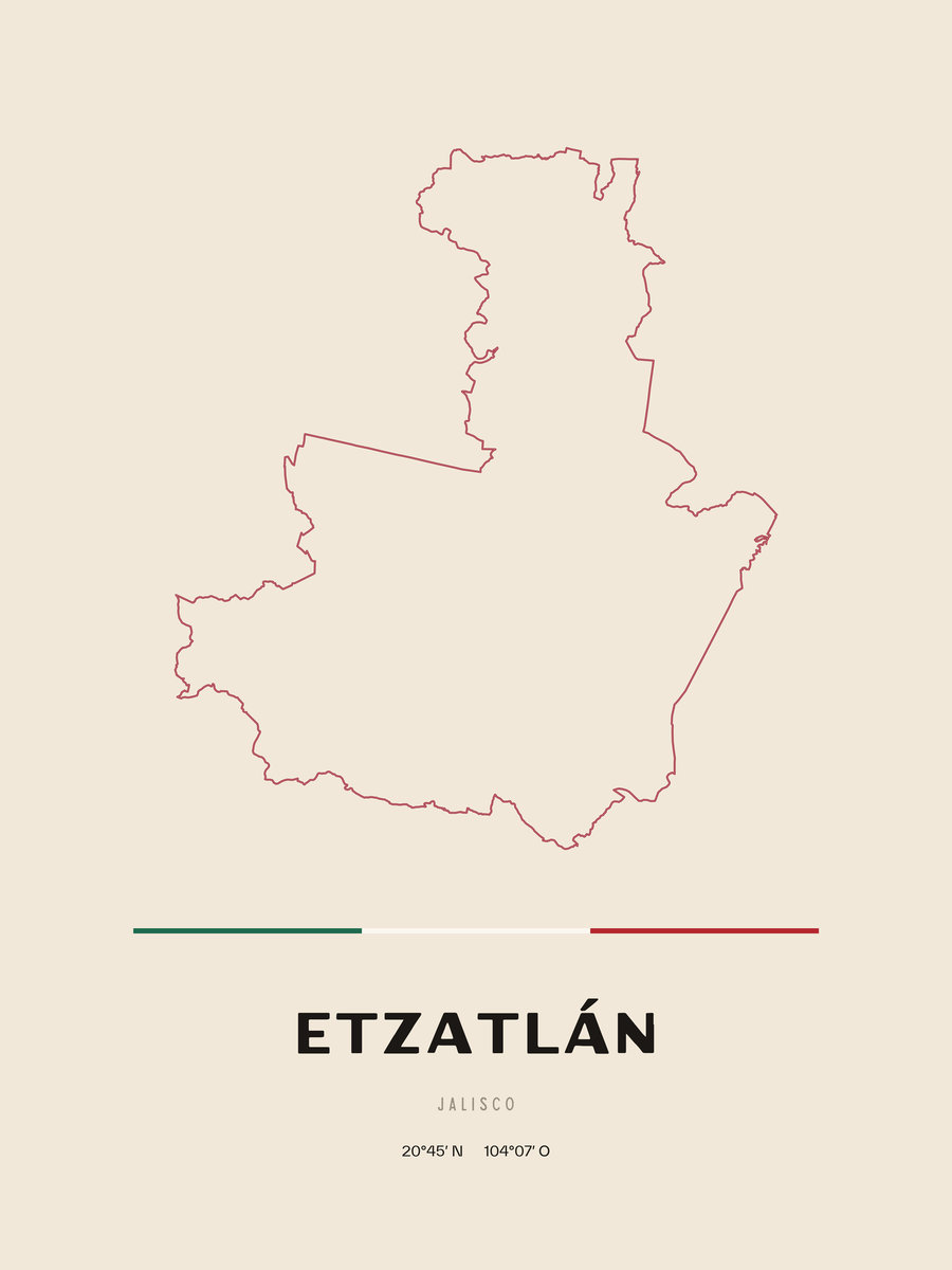 Framed poster of Etzatlán, Jalisco.