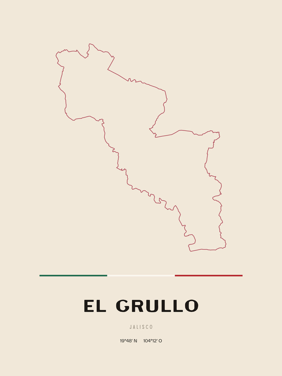 Framed poster of El Grullo, Jalisco.