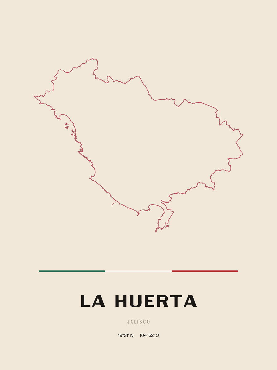 Framed poster of La Huerta, Jalisco.