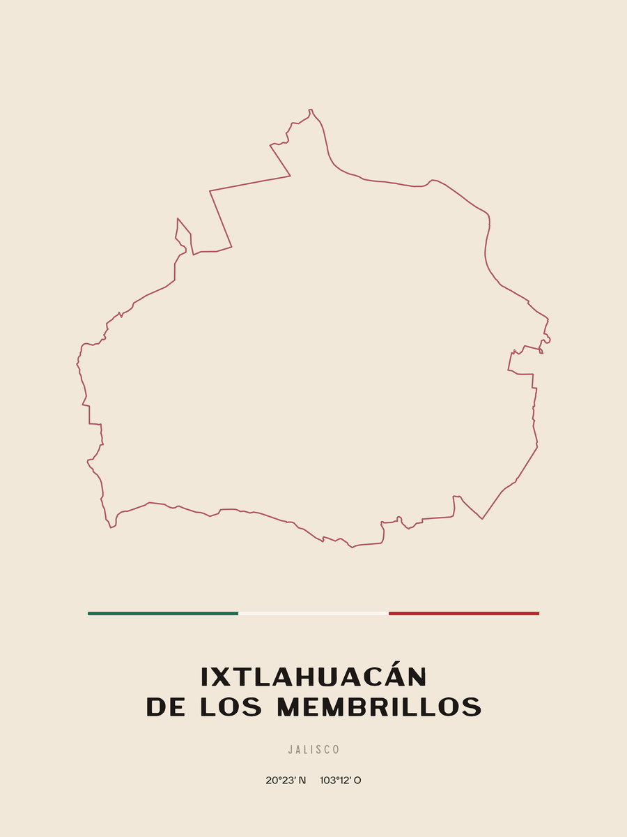 Framed poster of Ixtlahuacán de los Membrillos, Jalisco.