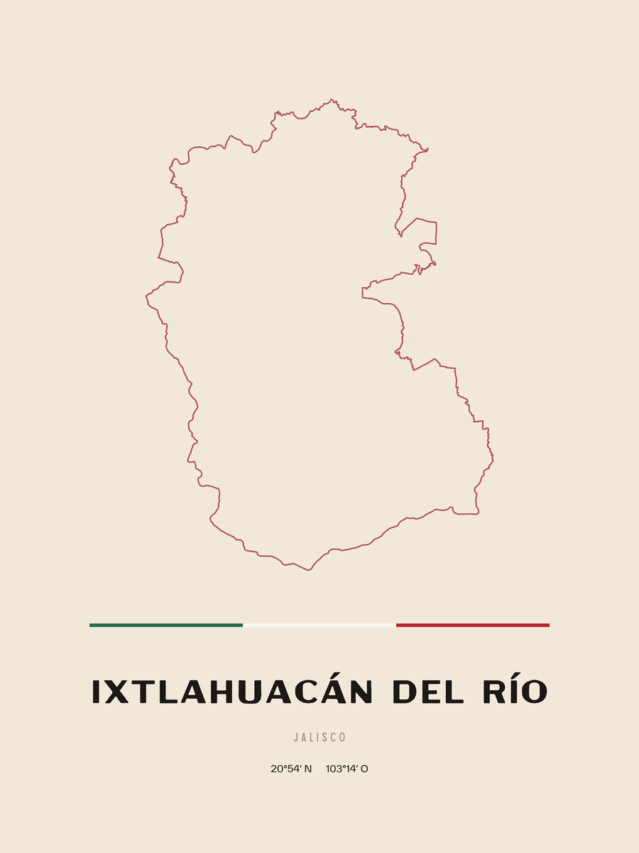 Framed poster of Ixtlahuacán del Río, Jalisco.