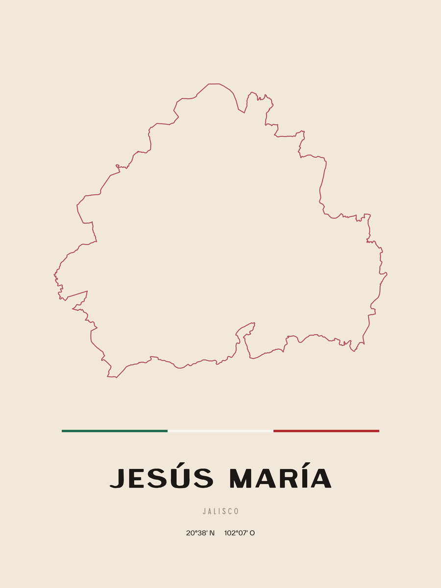 Framed poster of Jesús María, Jalisco.