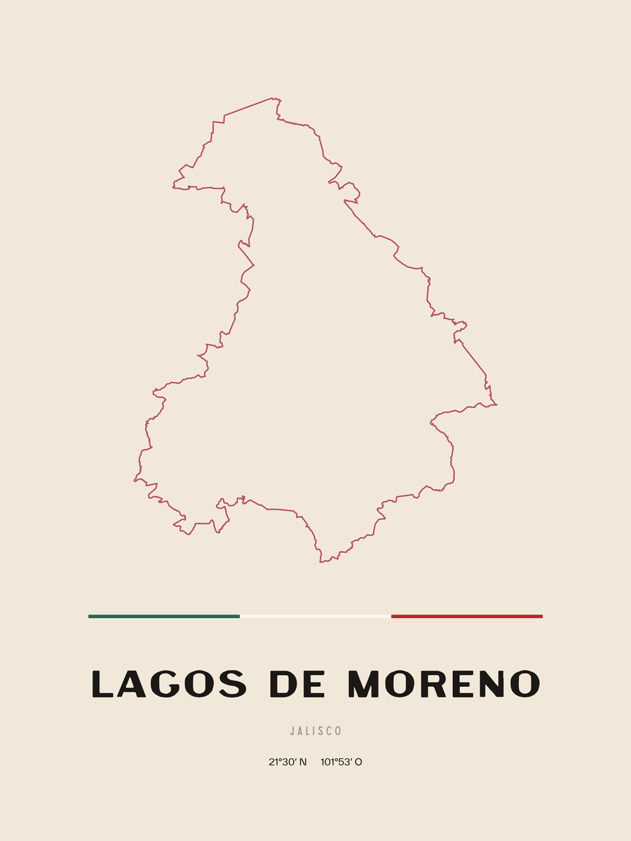 Framed poster of Lagos de Moreno, Jalisco.