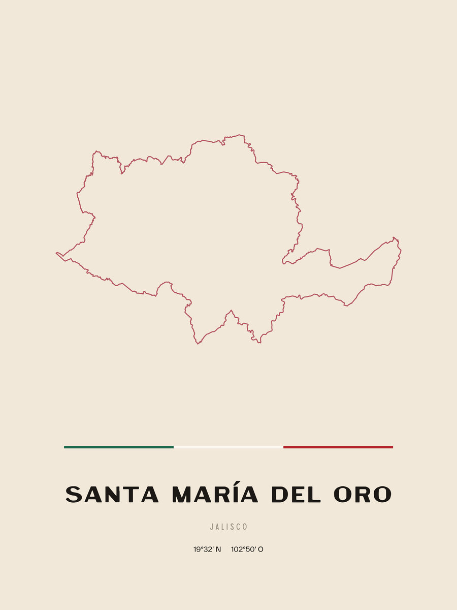 Framed poster of Santa María del Oro, Jalisco.