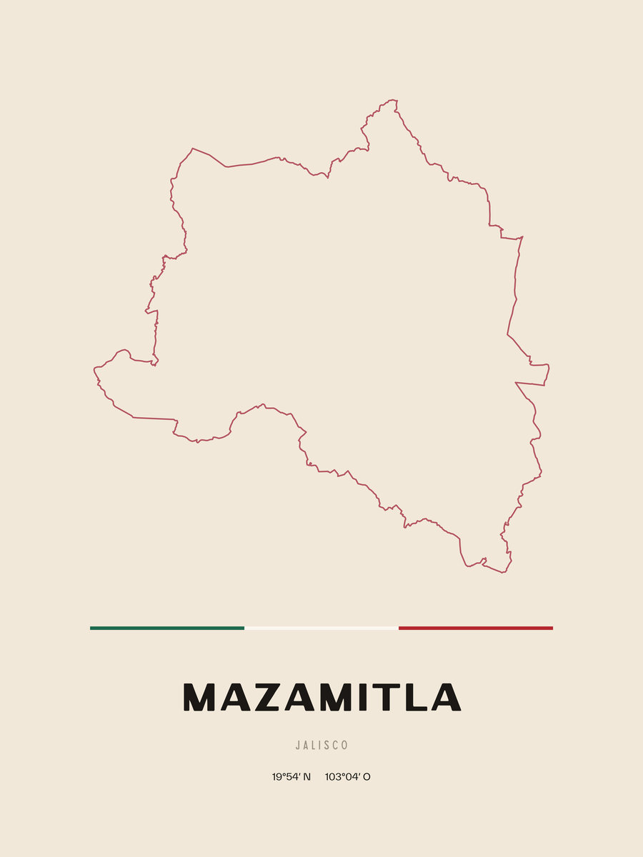 Framed poster of Mazamitla, Jalisco.