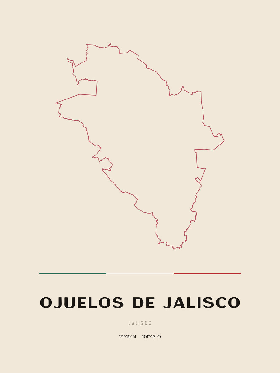 Framed poster of Ojuelos de Jalisco, Jalisco.