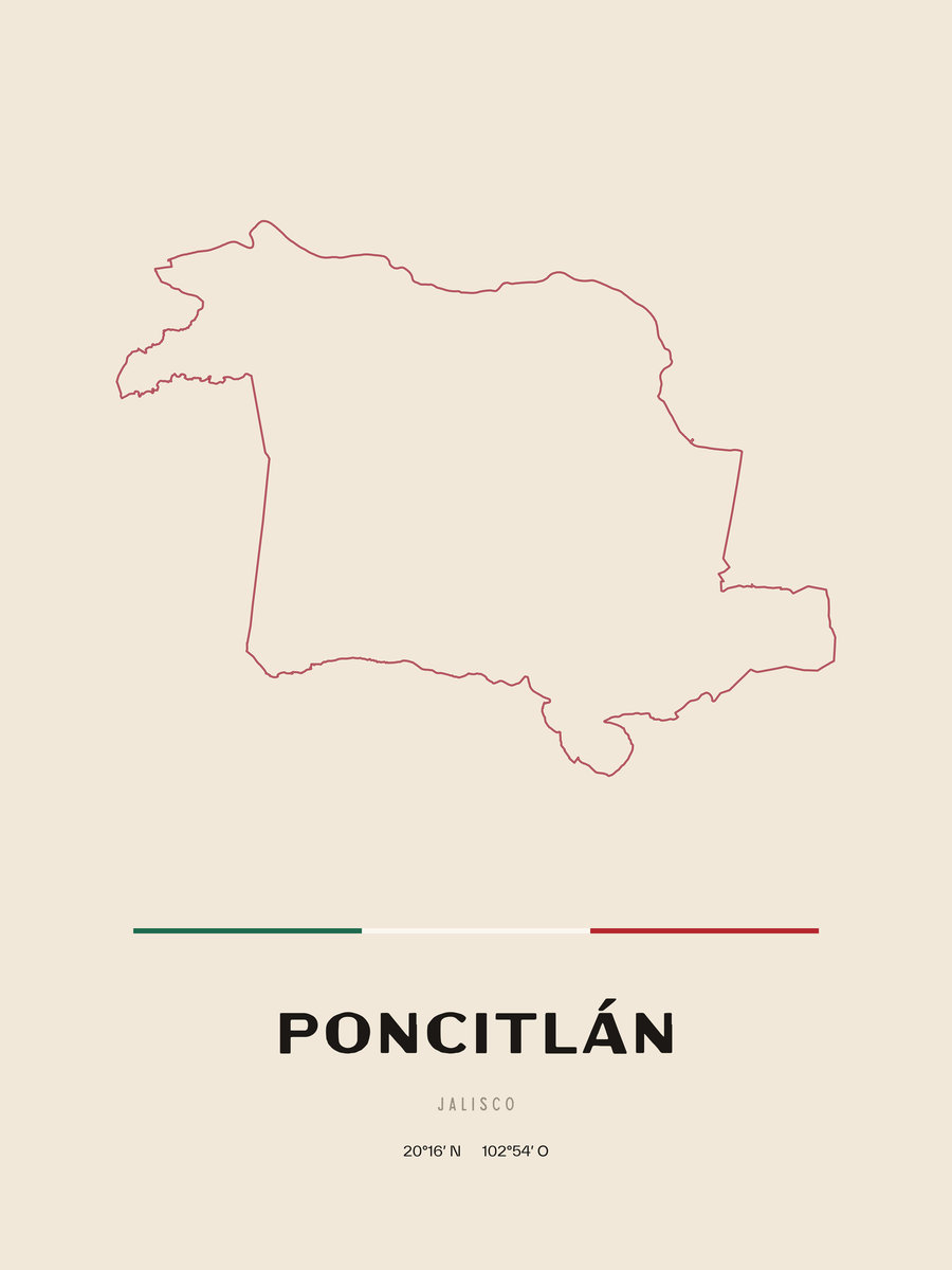 Framed poster of Poncitlán, Jalisco.