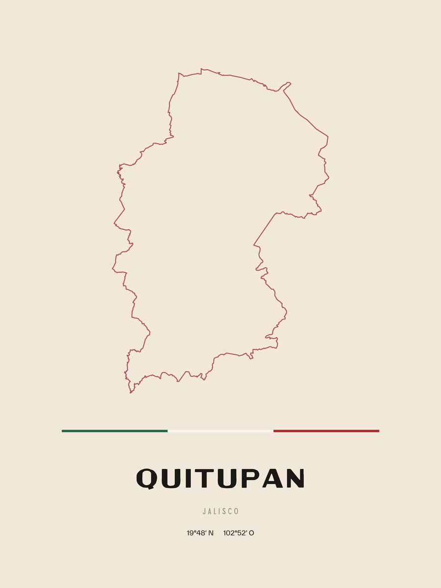 Framed poster of Quitupan, Jalisco.