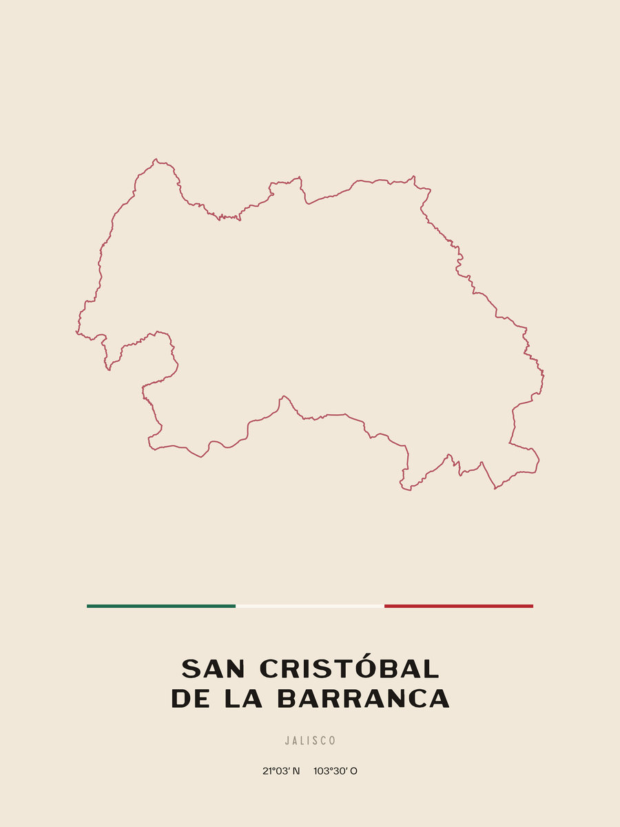 Framed poster of San Cristóbal de la Barranca, Jalisco.