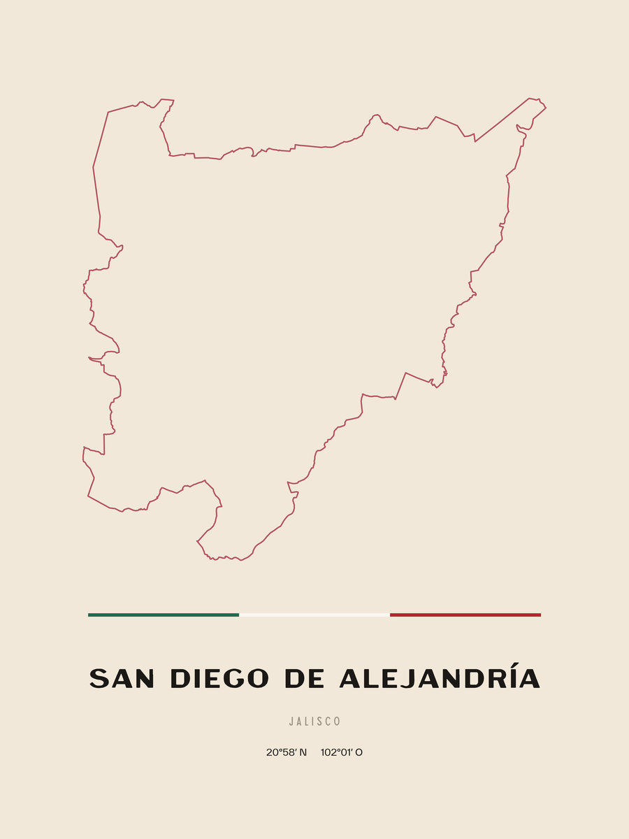 Framed poster of San Diego de Alejandría, Jalisco.