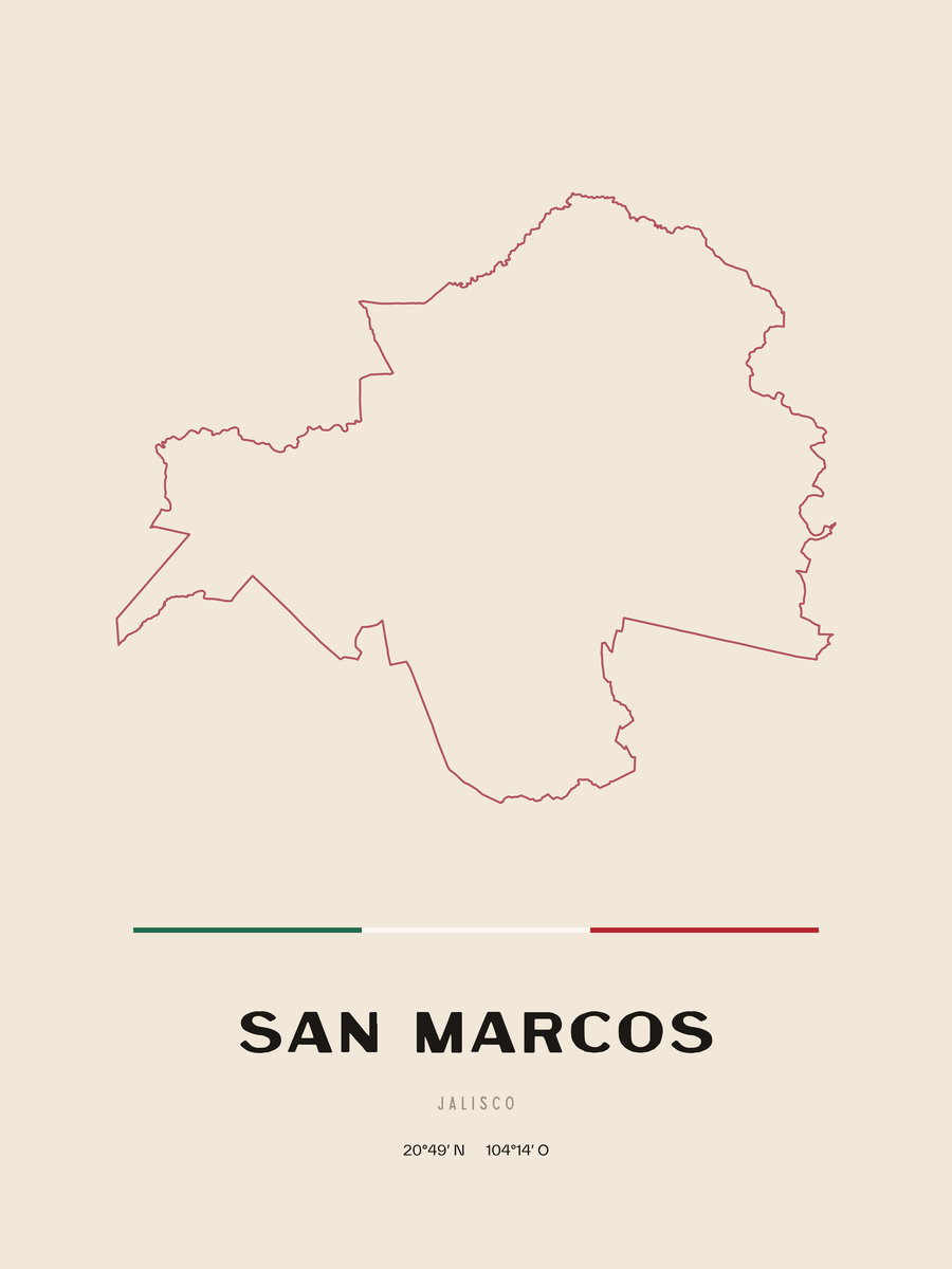 Framed poster of San Marcos, Jalisco.