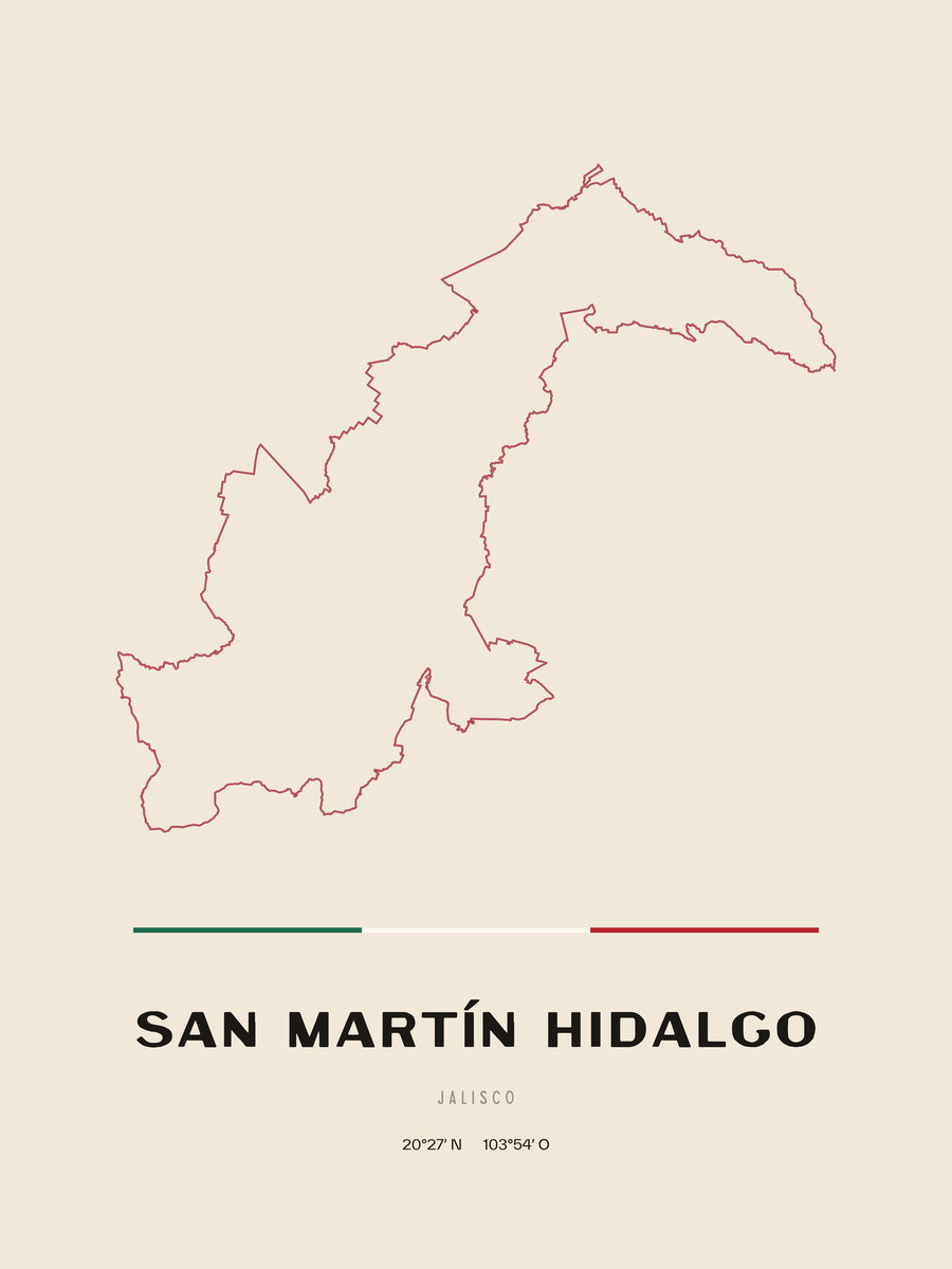 Framed poster of San Martín Hidalgo, Jalisco.