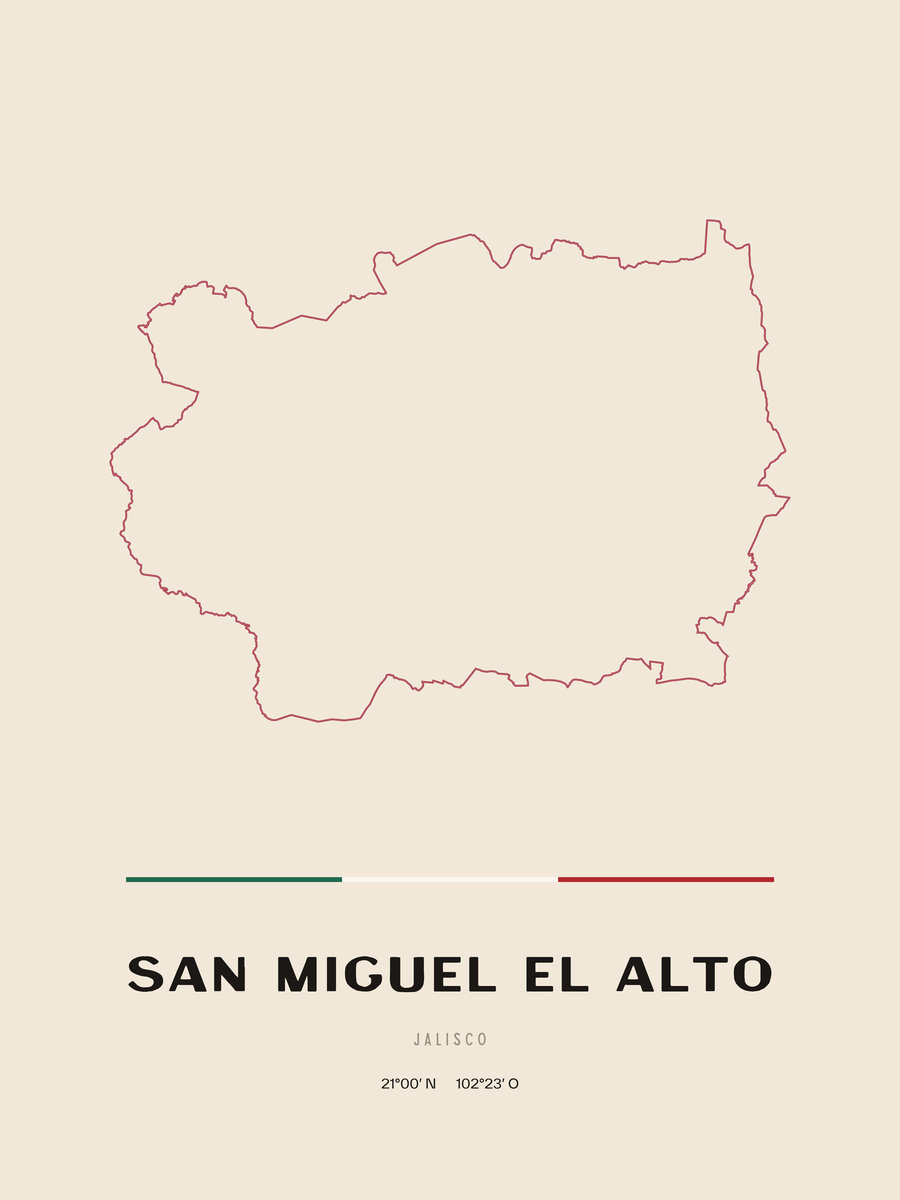 Framed poster of San Miguel el Alto, Jalisco.