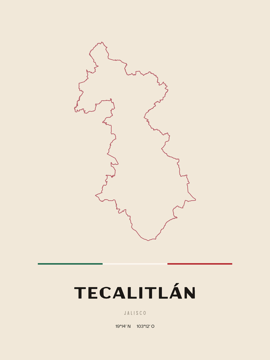 Framed poster of Tecalitlán, Jalisco.