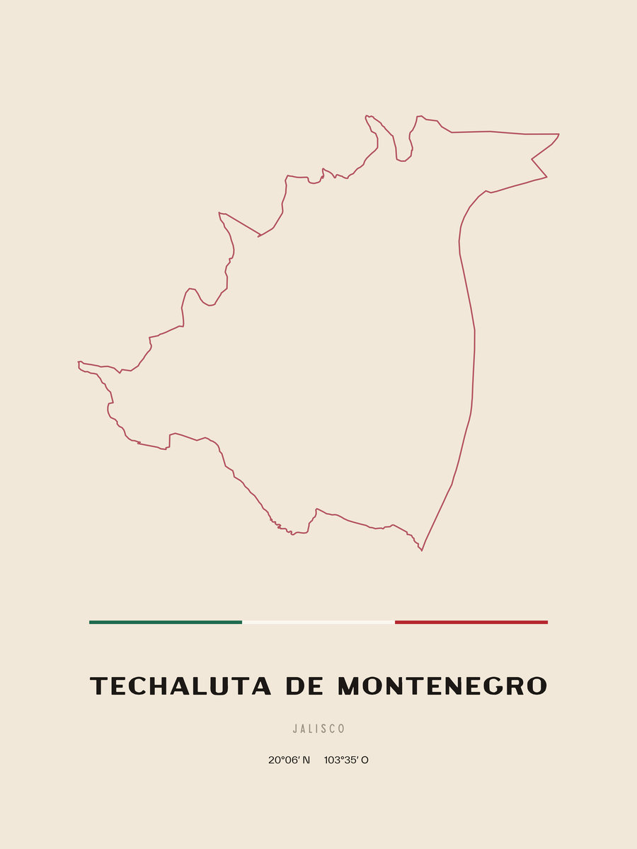 Framed poster of Techaluta de Montenegro, Jalisco.