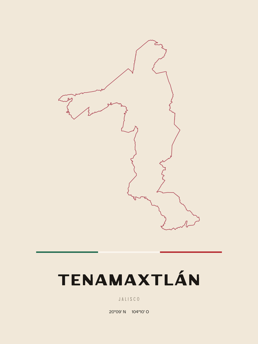 Framed poster of Tenamaxtlán, Jalisco.