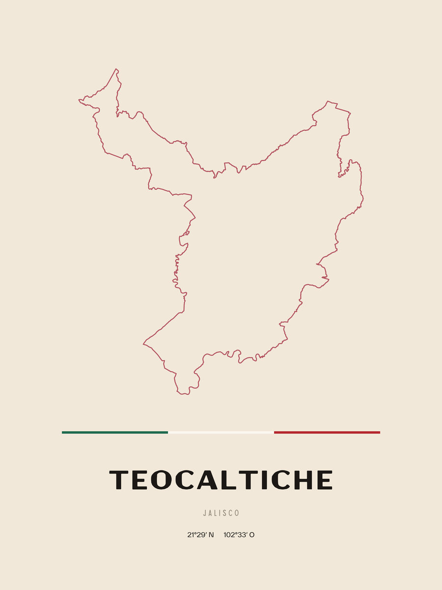 Framed poster of Teocaltiche, Jalisco.