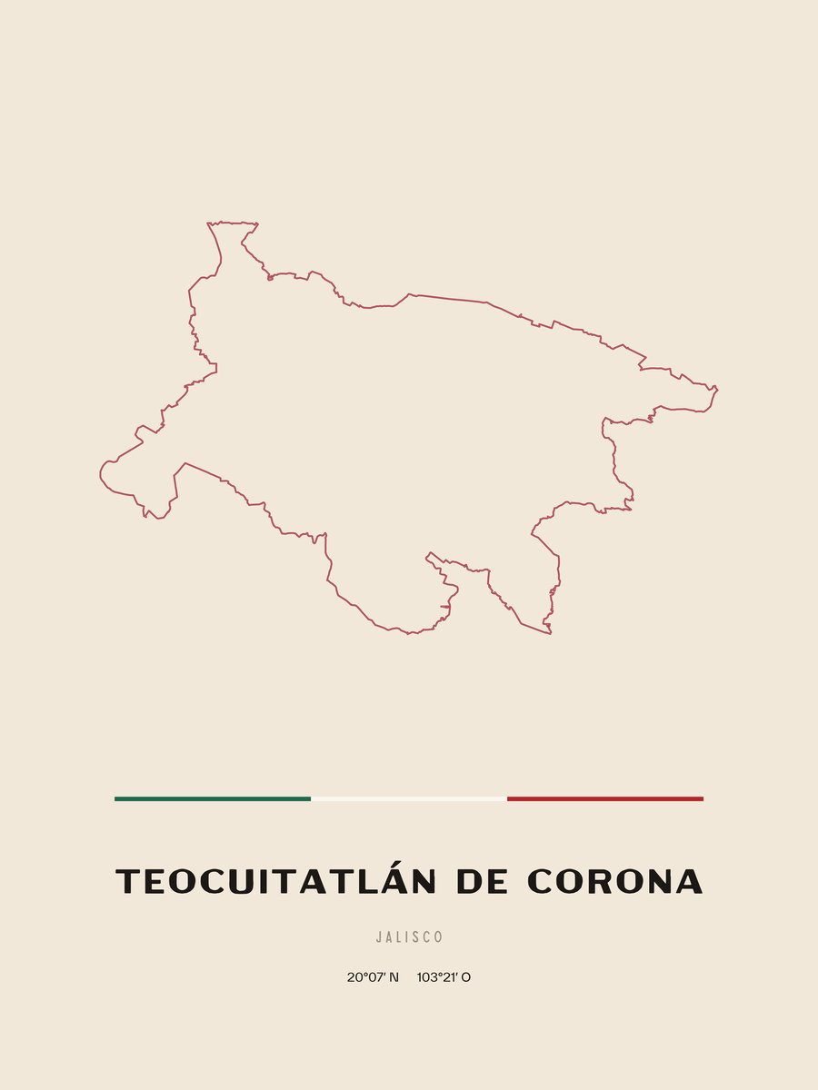Framed poster of Teocuitatlán de Corona, Jalisco.