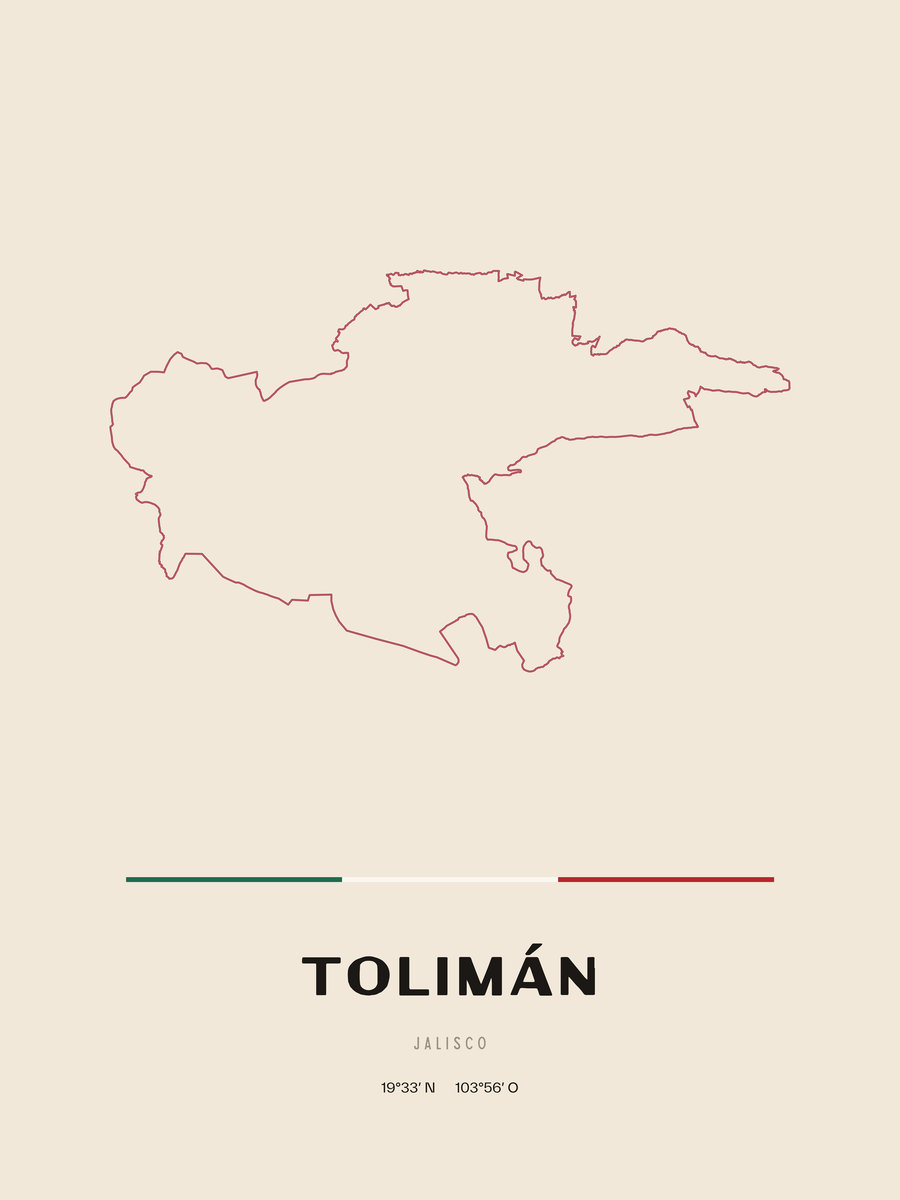 Framed poster of Tolimán, Jalisco.