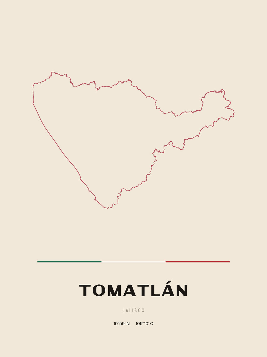 Framed poster of Tomatlán, Jalisco.