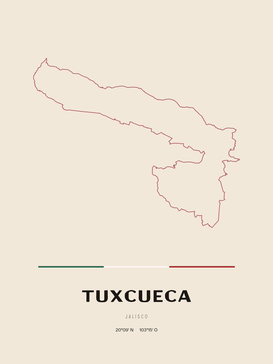 Framed poster of Tuxcueca, Jalisco.