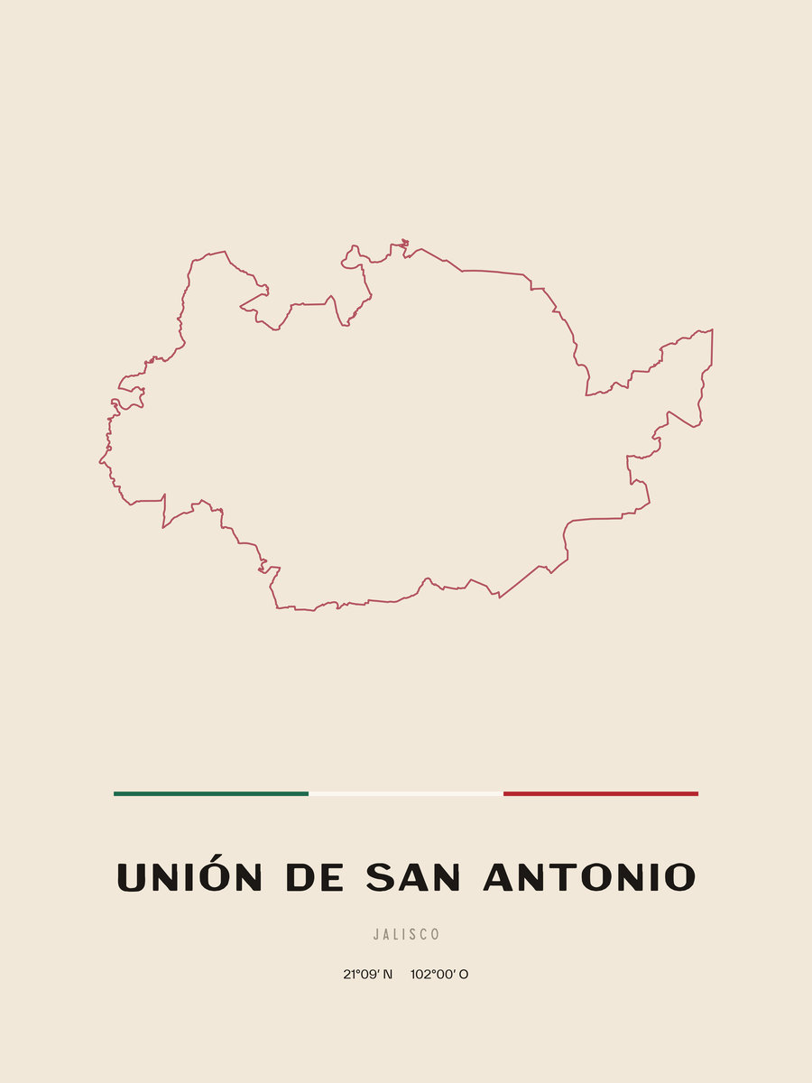 Framed poster of Unión de San Antonio, Jalisco.
