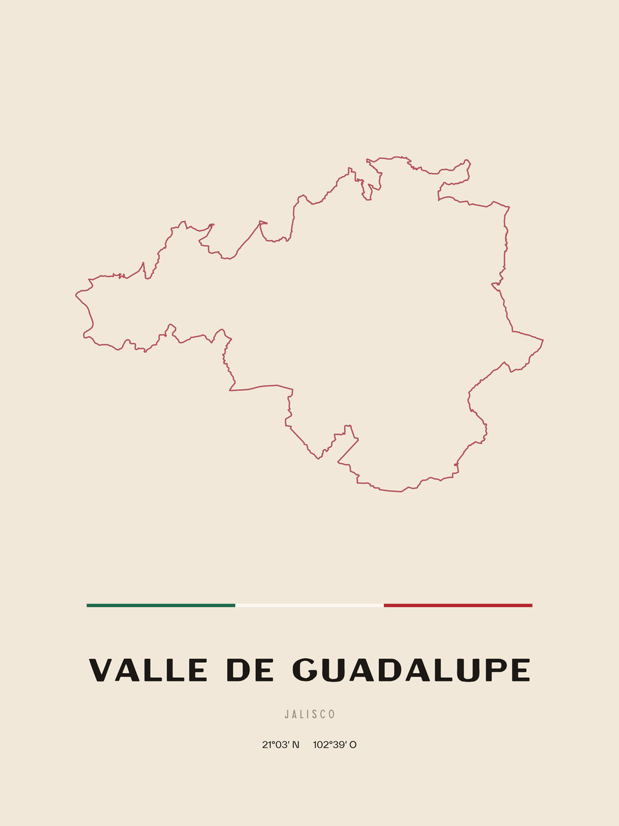 Framed poster of Valle de Guadalupe, Jalisco.