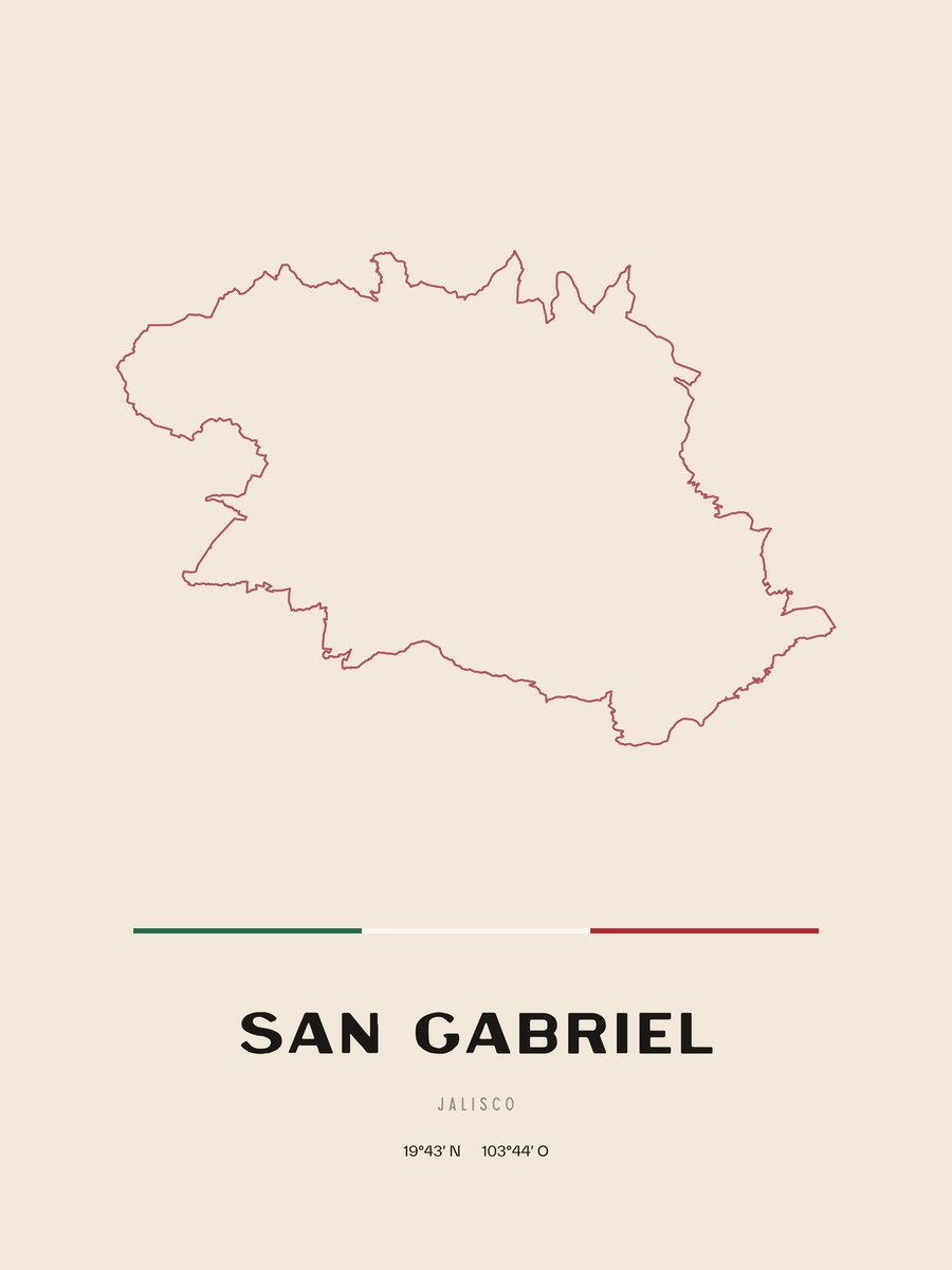 Framed poster of San Gabriel, Jalisco.