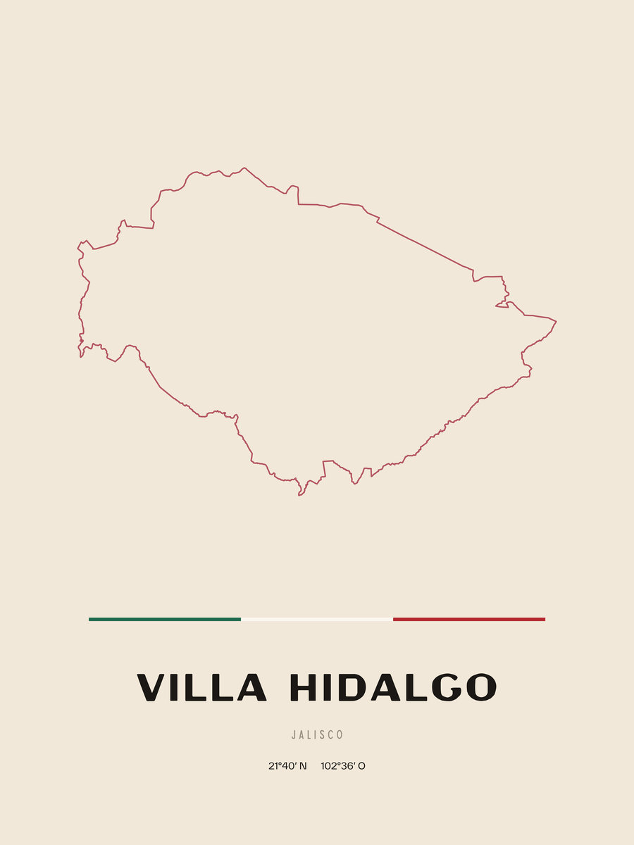 Framed poster of Villa Hidalgo, Jalisco.