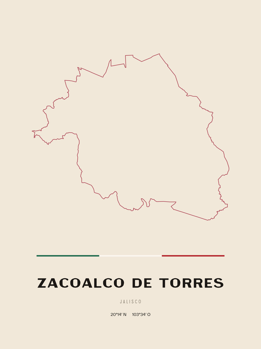 Framed poster of Zacoalco de Torres, Jalisco.
