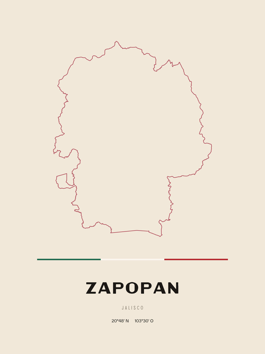 Framed poster of Zapopan, Jalisco.